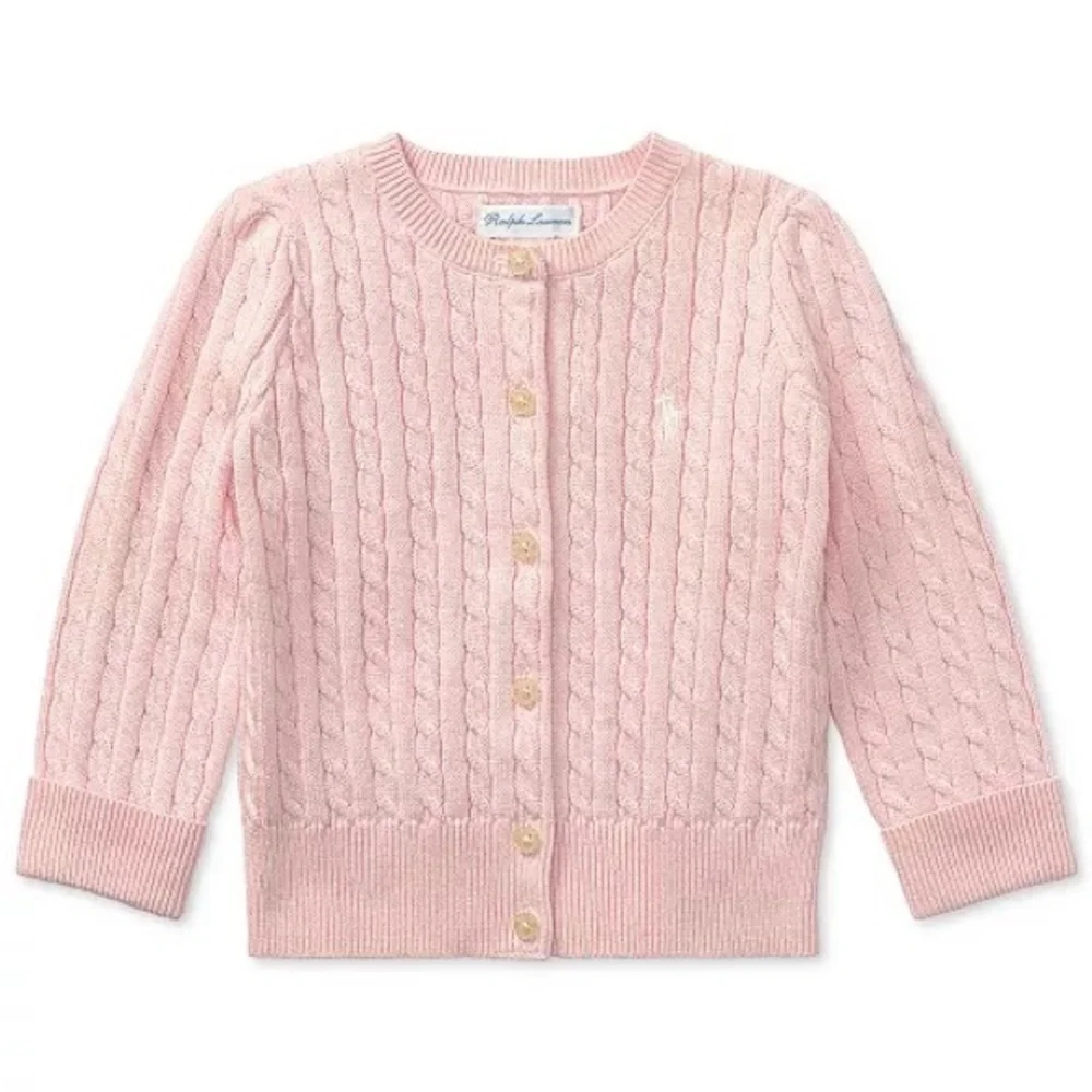 Ralph Lauren pink cardigan 12m cotton knit